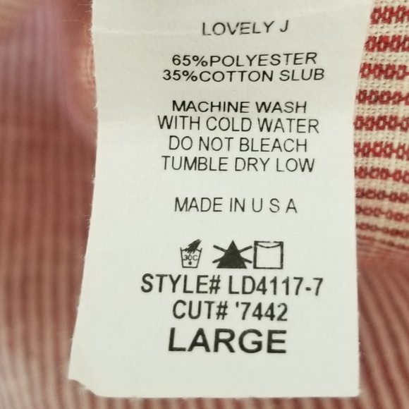 Vintage Lovely J Red Tiered Maxi Skirt Size Large - Picture 8 of 8